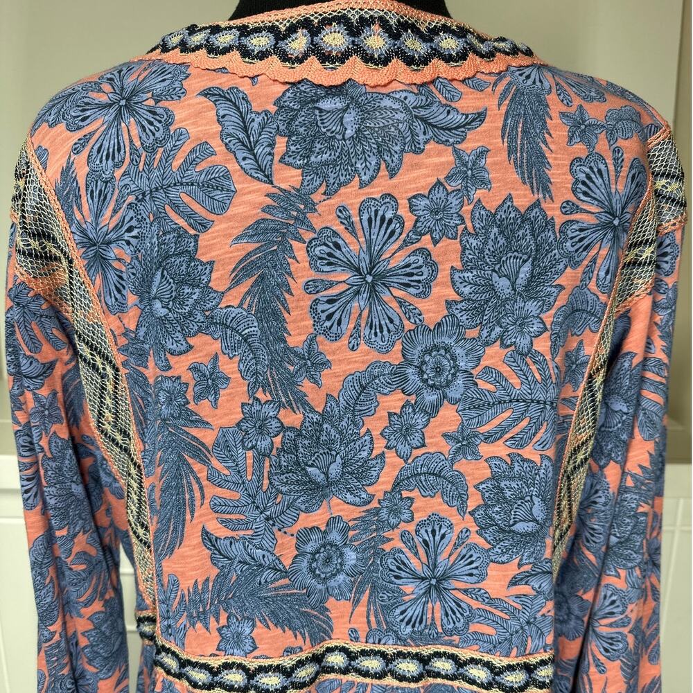 J. Jill Refresh Embroidered Floral Tunic Top Size M Cotton Boho Lace Crochet - Picture 11 of 16